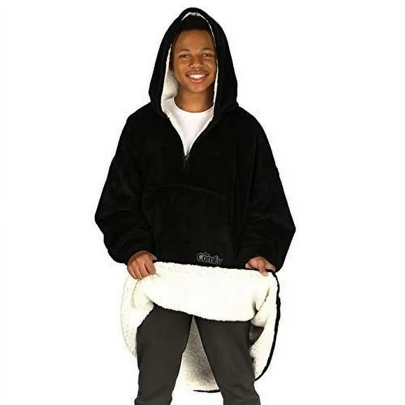 The Comfy Original Blanket Hoodie Fleece Sherpa Lined Pullover One Size JR Blue - Picture 1 of 11